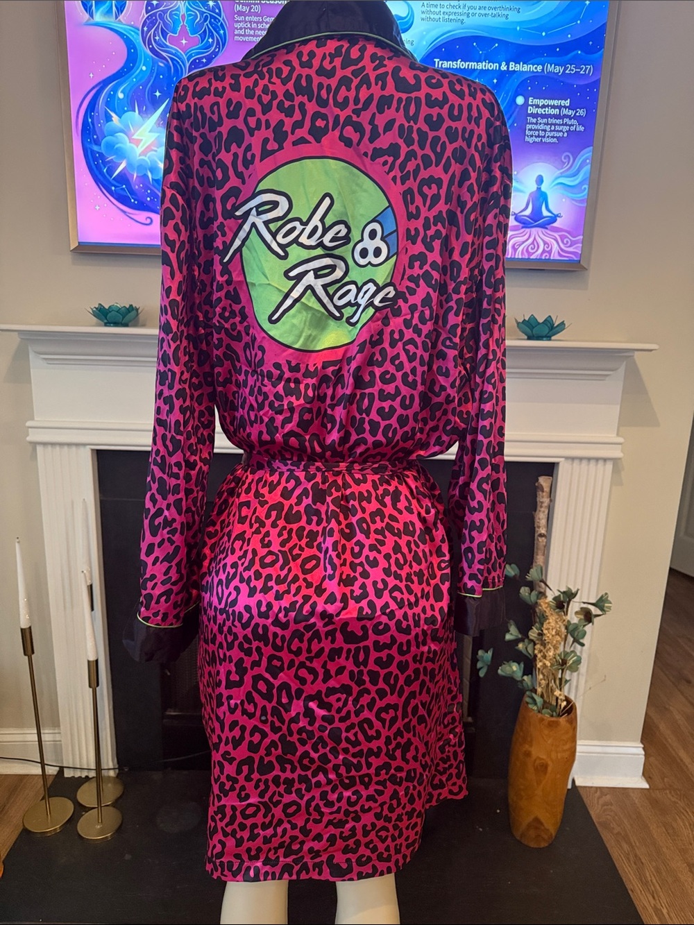Bonnaroo Robe Rage Pink Leopard Satin Robe COVID 2020 unique rare